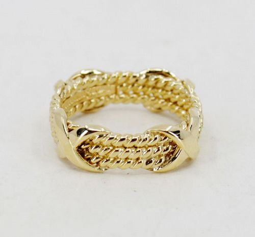 Tiffany & Co Jean Schlumberger X band ring in 18k yellow gold