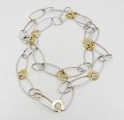 Rosato 18k yellow white gold chain link necklace