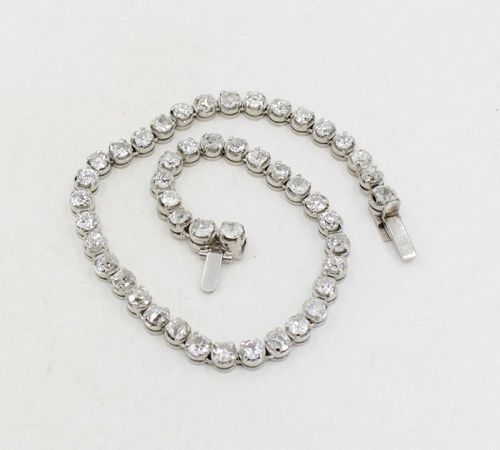 Antique platinum 4.8ctw diamond link bracelet