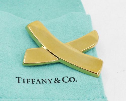 Paloma Picasso for Tiffany & Co large 18k gold X brooch pin