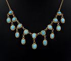 Antique Persian Turquoise necklace in 18k/14k gold