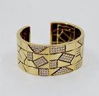 18k yellow gold 6.2ctw of diamonds cuff bracelet signed ROMA