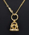 Antique Egyptian Revival sphinx necklace in 18k/14k gold