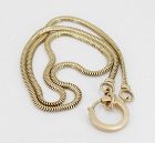 Antique snake watch chain necklace in 14k gold