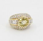 7.63ctw yellow sapphire diamond ring in 18k yellow gold