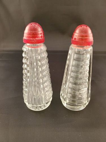 Red Top salt and pepper shakers