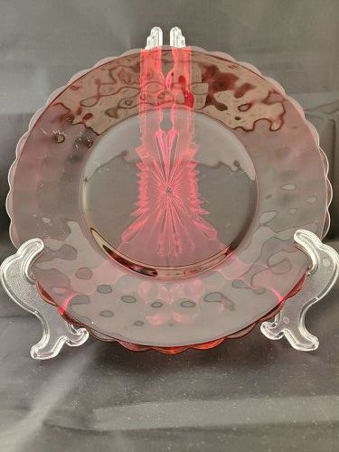 Fire King Red Bubble Dinner Plate