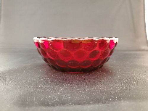 Fire King Red Bubble Dessert Bowl