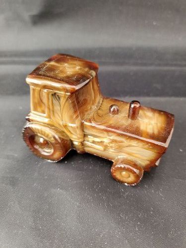 Boyd Art Glass Tractor in Marble Brown
