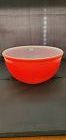 Fire King Red 8 -inch Beaded Rim Mixing Bowl
