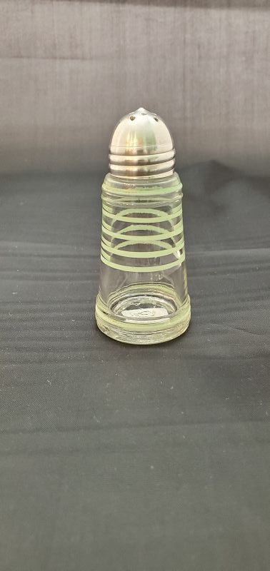 Owens- Illinois shaker with Jadeite rings and metal top
