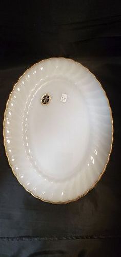 Fire King Golden Shell Oval Platter with Label