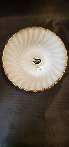 Fire King Golden Shell Oatmeal Bowl with Label