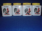 Tipp City Rooster Spice Shakers with Yellow Tops