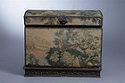 18th Century Continental Oak Trunk, Flemish Tapestry