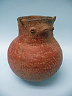 Roosevelt Red Ware Pottery Great Horned Owl Effigy Jar
