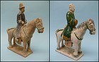 Two Early Ming Dynasty Pottery Equestrians