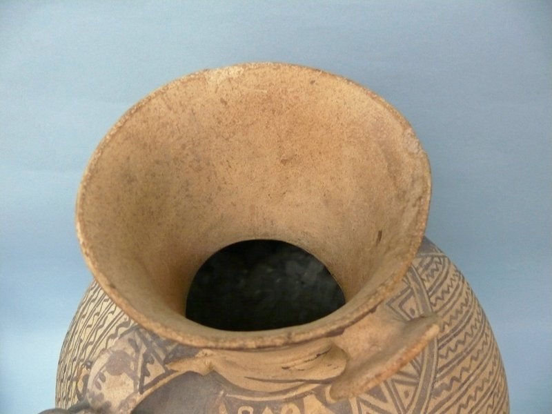 Monumental Chancay Pottery Vessel of a Hunter and Monkey
