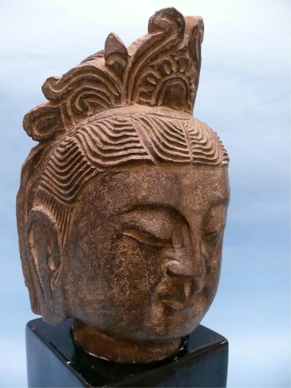 Ming Dynasty Stone Head of Goddess Guan Yin