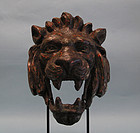 Victorian Cast Iron Head of a Lion, Articulated Jaw