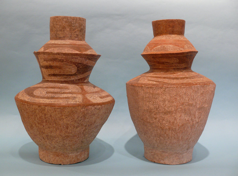 Ancient Thai Double Carinated Pottery Jars