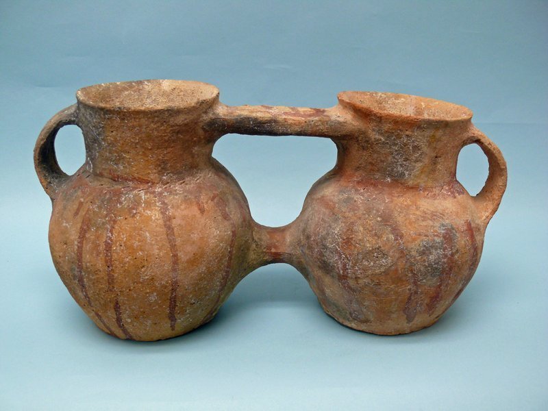 Rare Early Bronze Age I Canaanite Pottery Twin Jug