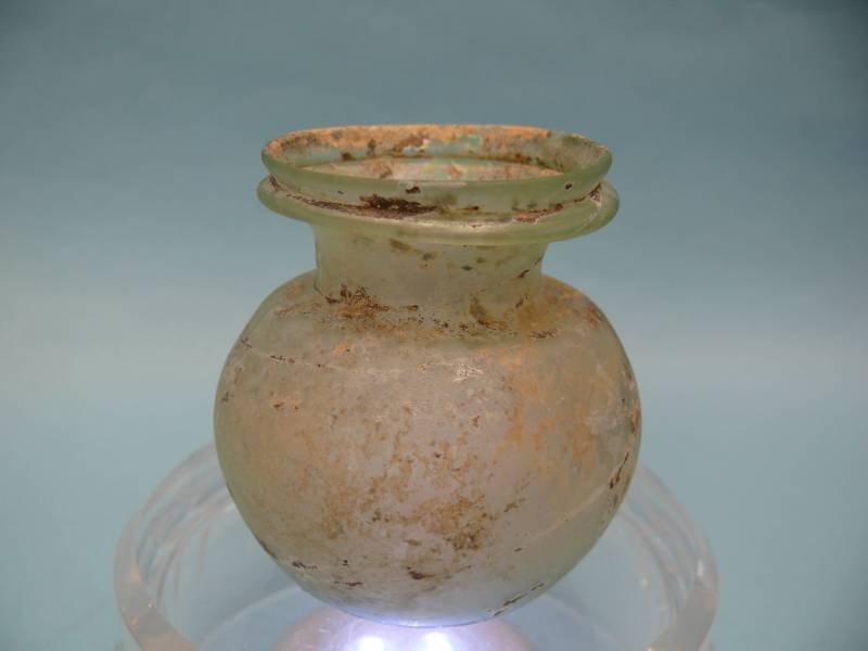 Roman Green Glass Cosmetic Jar