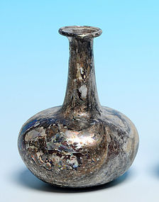 Roman Glass Bottle with Purple Patina