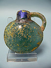 Radiant Miniature Roman Glass Pilgrim Flask