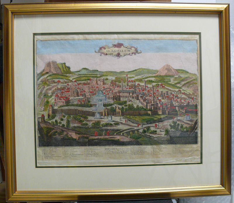 Antique Map of Jerusalem, Teddy Kollek collection