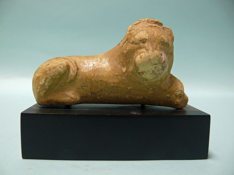 Egyptian, Ptolemaic Pottery Vessel of a Recumbent Lion