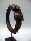 Islamic Bronze Bracelet of Two Lion Heads