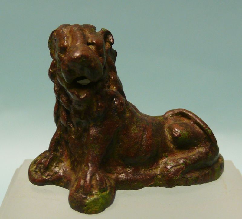 Roman Bronze Reclining Lion