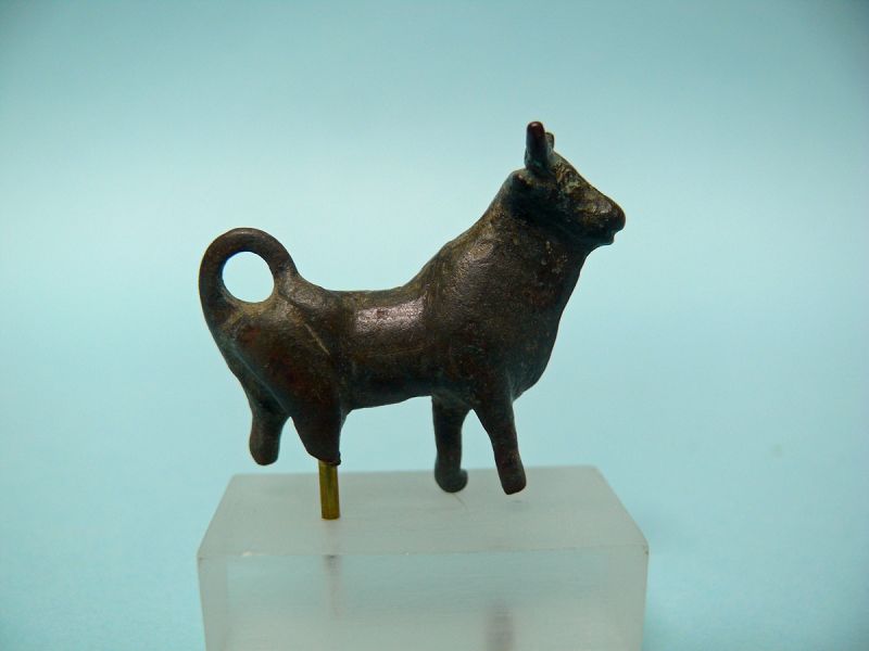 Iron Age Bronze Miniature Bull, curved tail