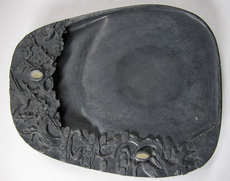 A Very Fine and Rare Large/Old Carved Plum Inkstone