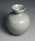 A Very Fine Koryo Sea-Green Celadon Glaze Bottle