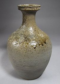An Early Koryo Beatiful Natural Green Ash glazed Cup-Shape Bottle