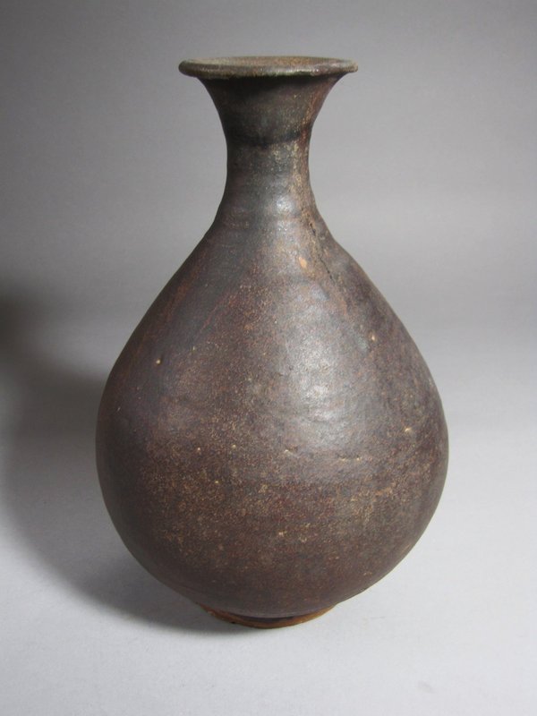 A Very Rare Koryo Iron-Brown Glazed Baluster Bottle