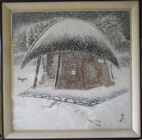 Winter Scene Painting by Ryu-Chun, Kim Wha-Kyung