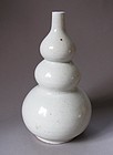Very Fine White Glazed Triple Gourd-Shape Bottle-19th C