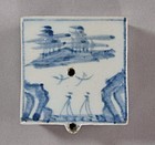 Blue and White Han River Painted Water Dropper-19th C.