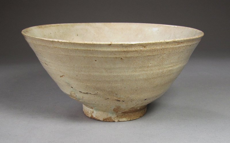 A Very Rare/Fine Crackled White Glazed Tea Bowl-15th C.