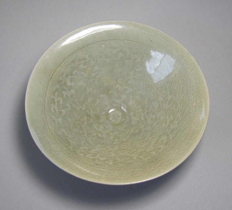 Very Rare and Fine Conical-Shape Celadon Tea Bowl