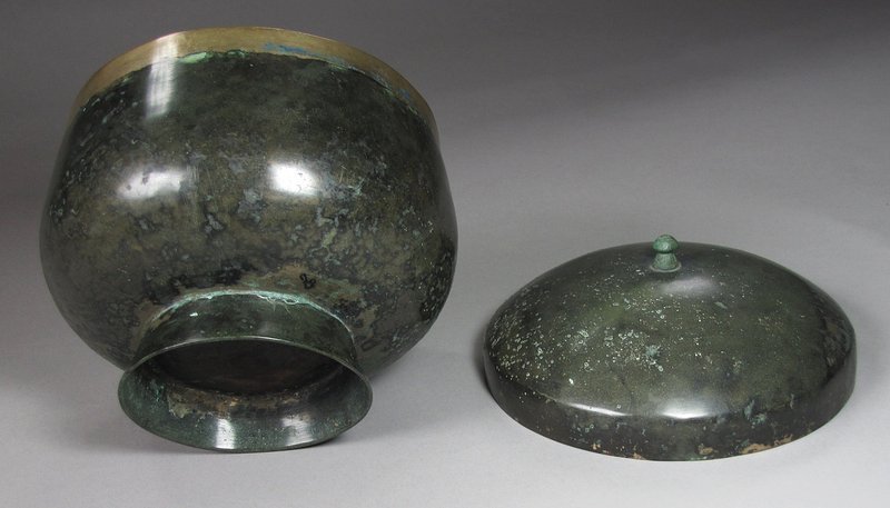 A Very Fine / Rare Koryo Bronze Bowl and Cover: 14th C.