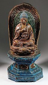 Very Rare/Fine Ceramic Buddha/Mandala/Lotus Stand