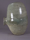 Rare Early Punchon Stoneware Rice-Bail Shape Jar
