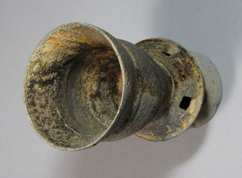 Rare/Fine Old Silla Pottery Musical Libation Cup-6th C.