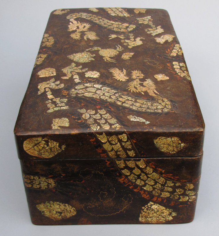 A Mother of Pearl/Turtoise Shell Inlaid Uniform Box