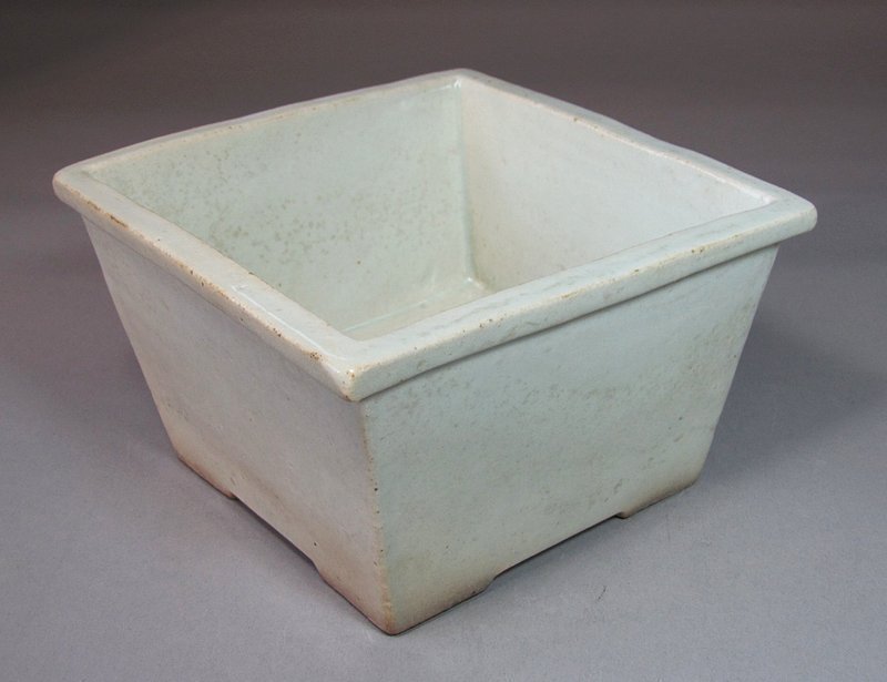 A Very Rare/Fine Milky White Glazed Square Water Pot