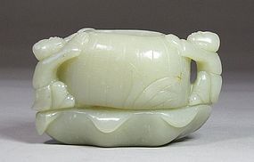 Very Fine Pale Celadon White Jade Circular Water Coupe